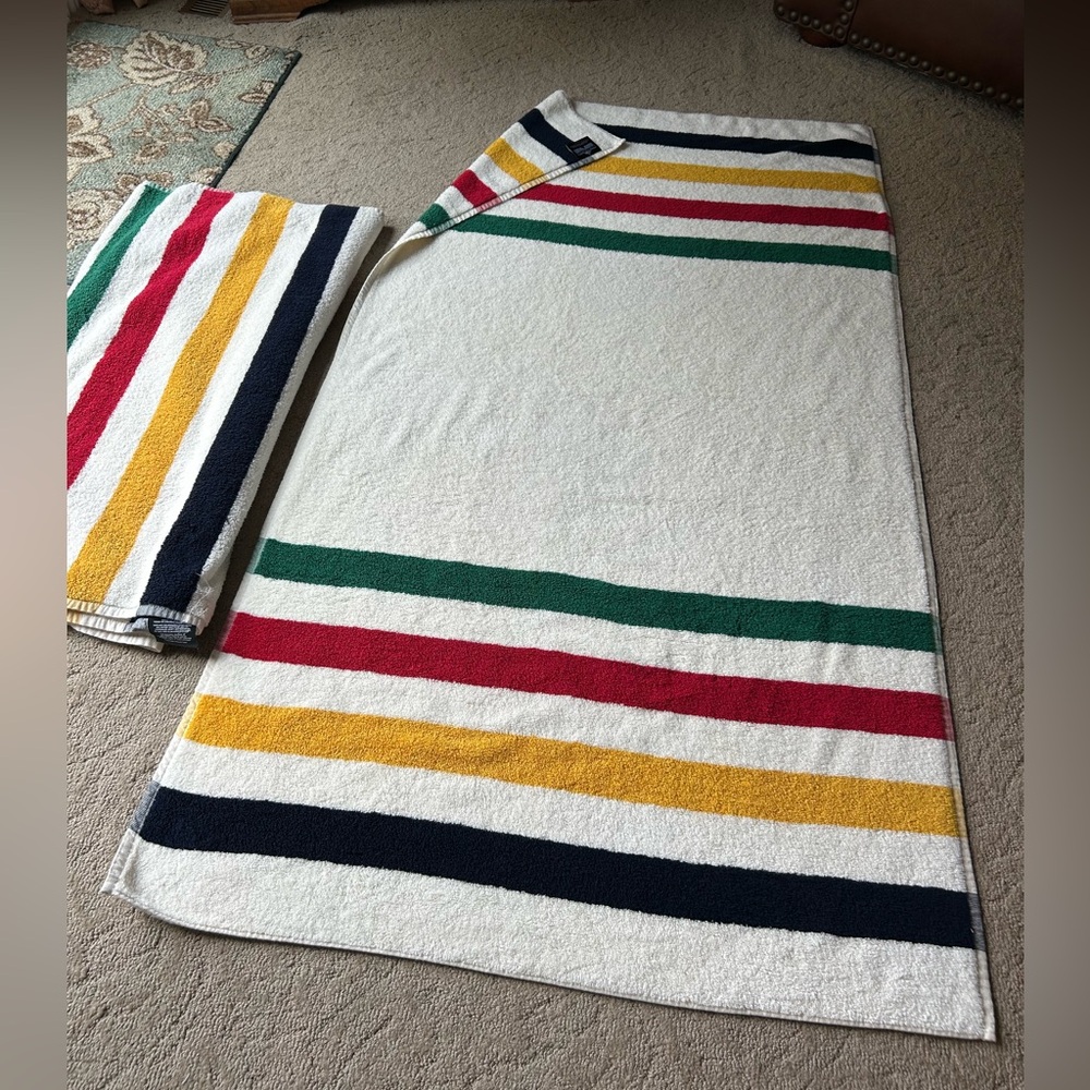 Hudson's Bay HBC Classic Multicolor Striped Beach Bath Towels X 2